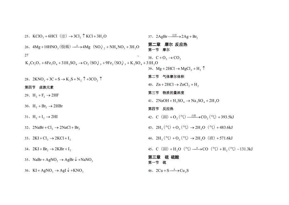 高中化学方程式大全完整可打印版.doc_第2页