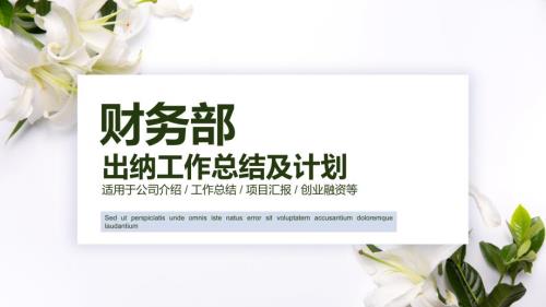 财务部门出纳人员年终总结述职报告明年计划PPT.pptx