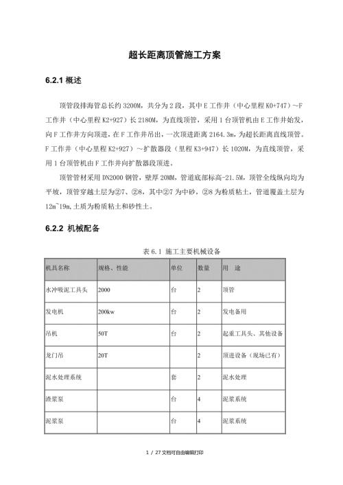 超长距离顶管施工方案.doc