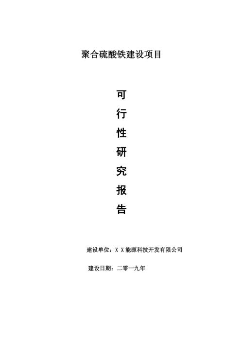 聚合硫酸铁项目可行性研究报告申请可修改.doc