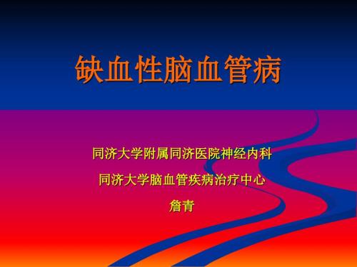 缺血性脑血管病PPT课件.ppt