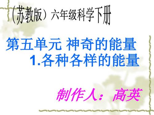 苏教版科学六下神奇的能量PPT课件1.ppt