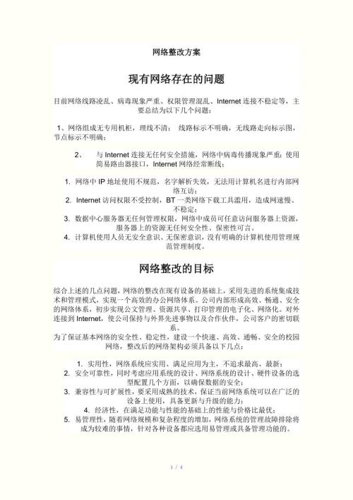 网络整改方案参考模板.doc