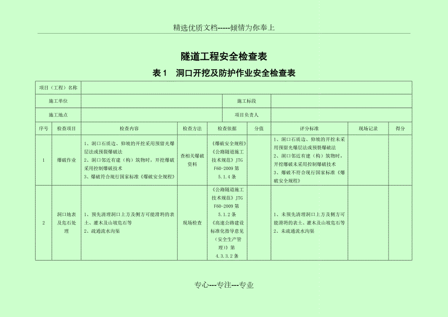 隧道施工安全检查表共41页.doc_第1页