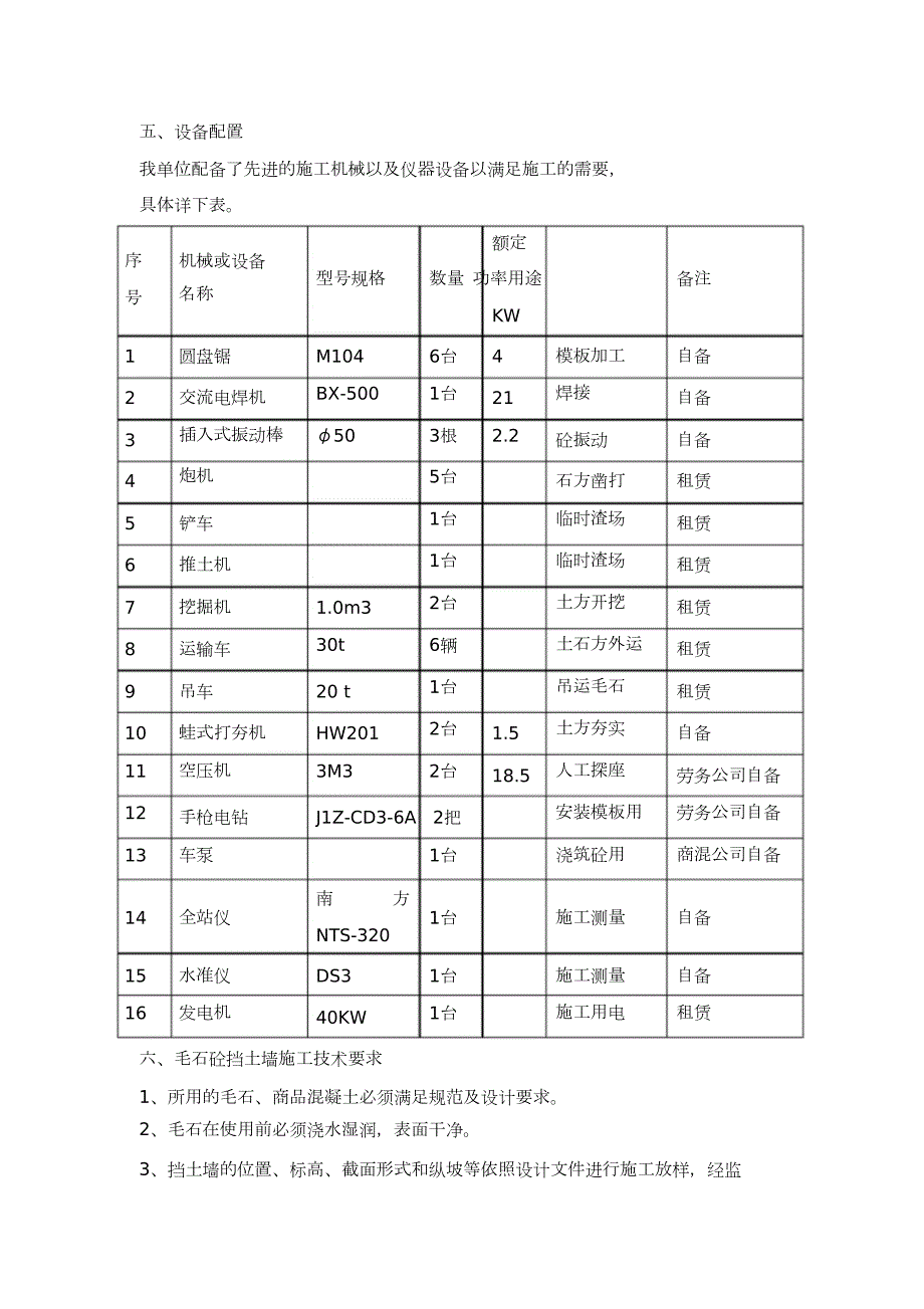 衡重式挡土墙施工方案完整版.doc_第3页