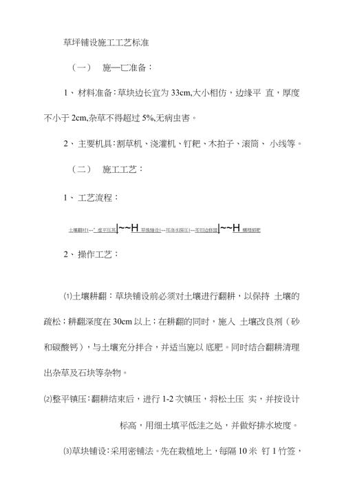 草坪铺设施工工艺标准完整版.doc