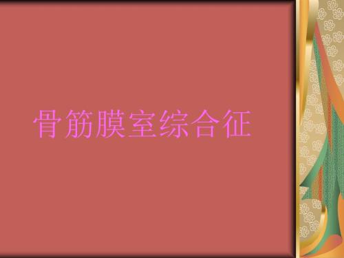 骨筋膜室综合征.ppt