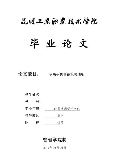 苹果手机营销策略浅析.doc