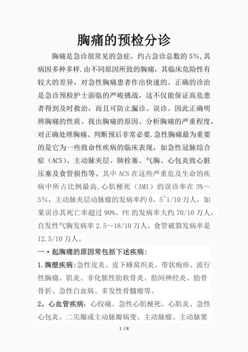胸痛的预检分诊精品课件.docx
