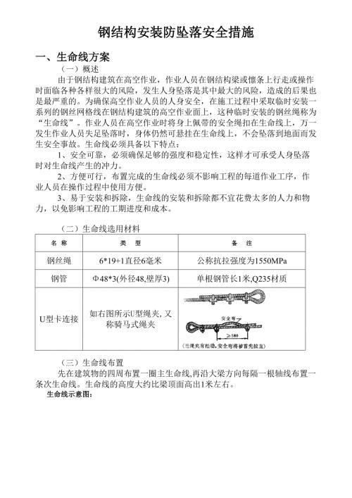 钢结构安装的防坠落安全措施.doc