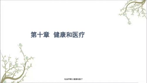 社会学概论健康和医疗.ppt
