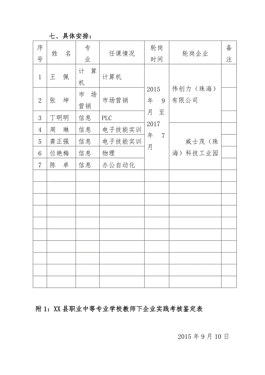 职业学校教师下企业实践方案.doc_第3页