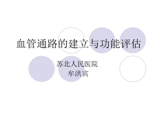 血管通路的建立及功能评估.ppt