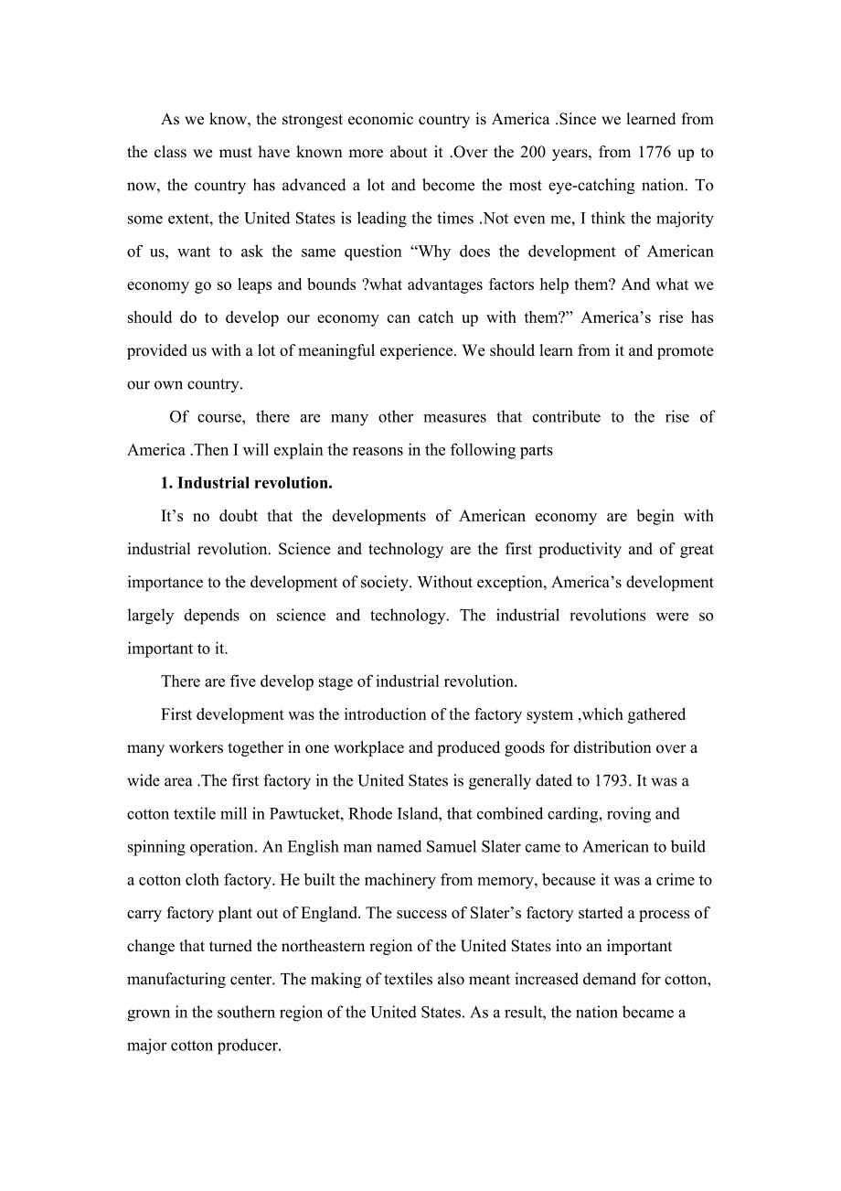 美国经济小论文纯英文.doc_第1页