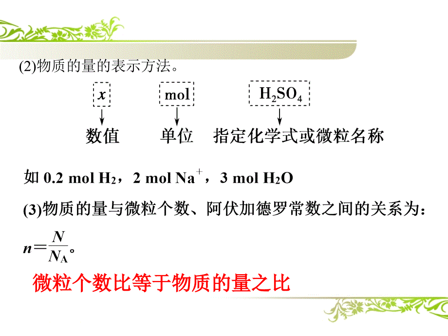 苏教版高中化学必修一1.2物质的量复习课件40ppt.ppt_第3页