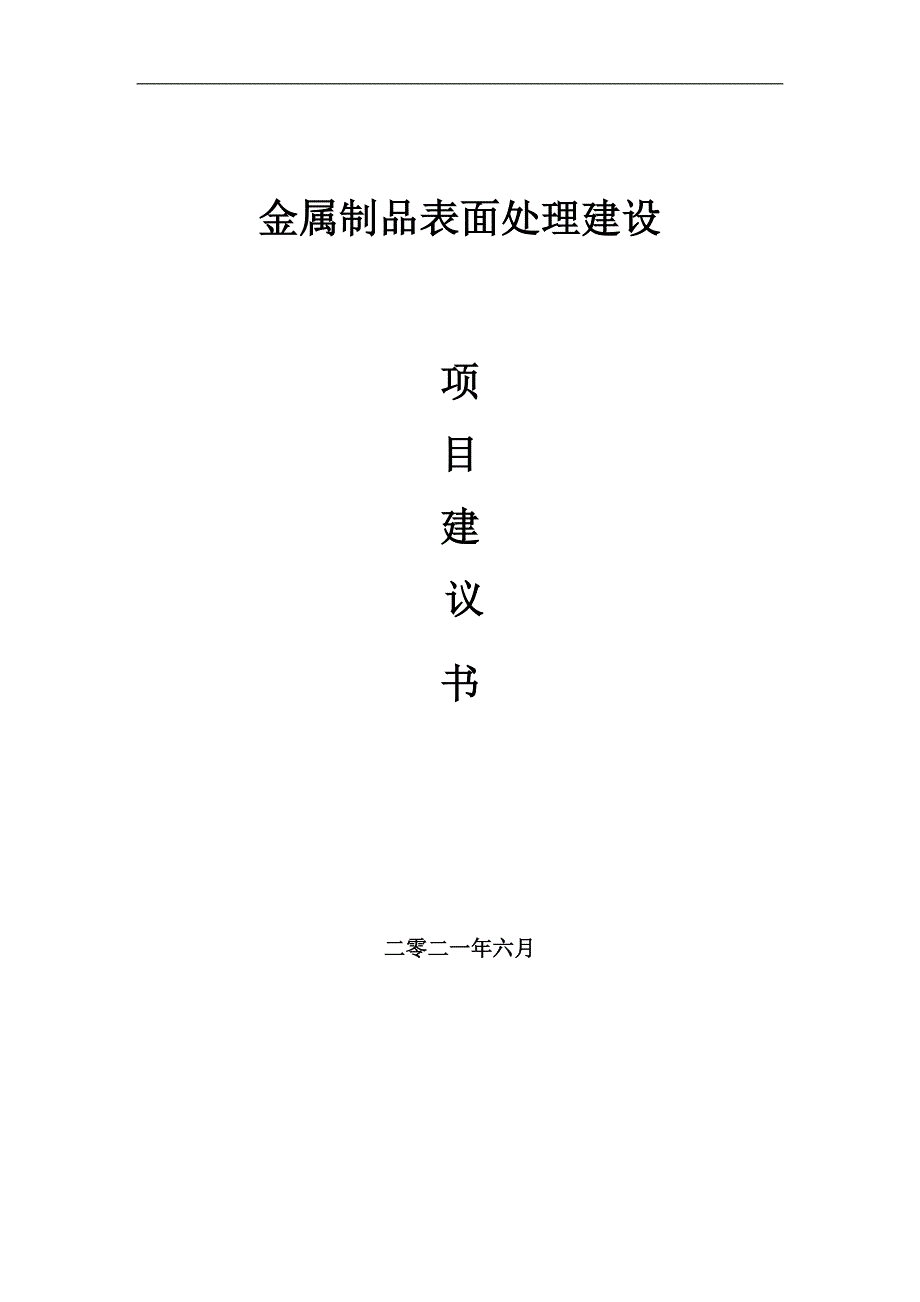 金属制品表面处理项目项目建议书写作范本.doc_第1页