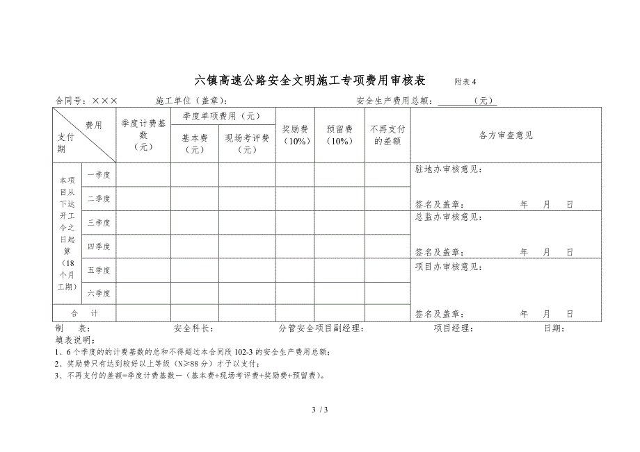 高速公路安全文明施工专项费用支付清单.doc_第3页