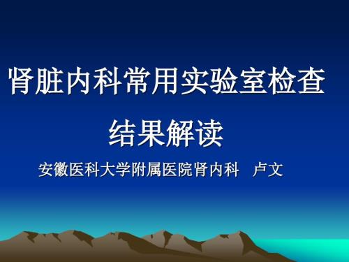肾内科实验室检查精品.ppt