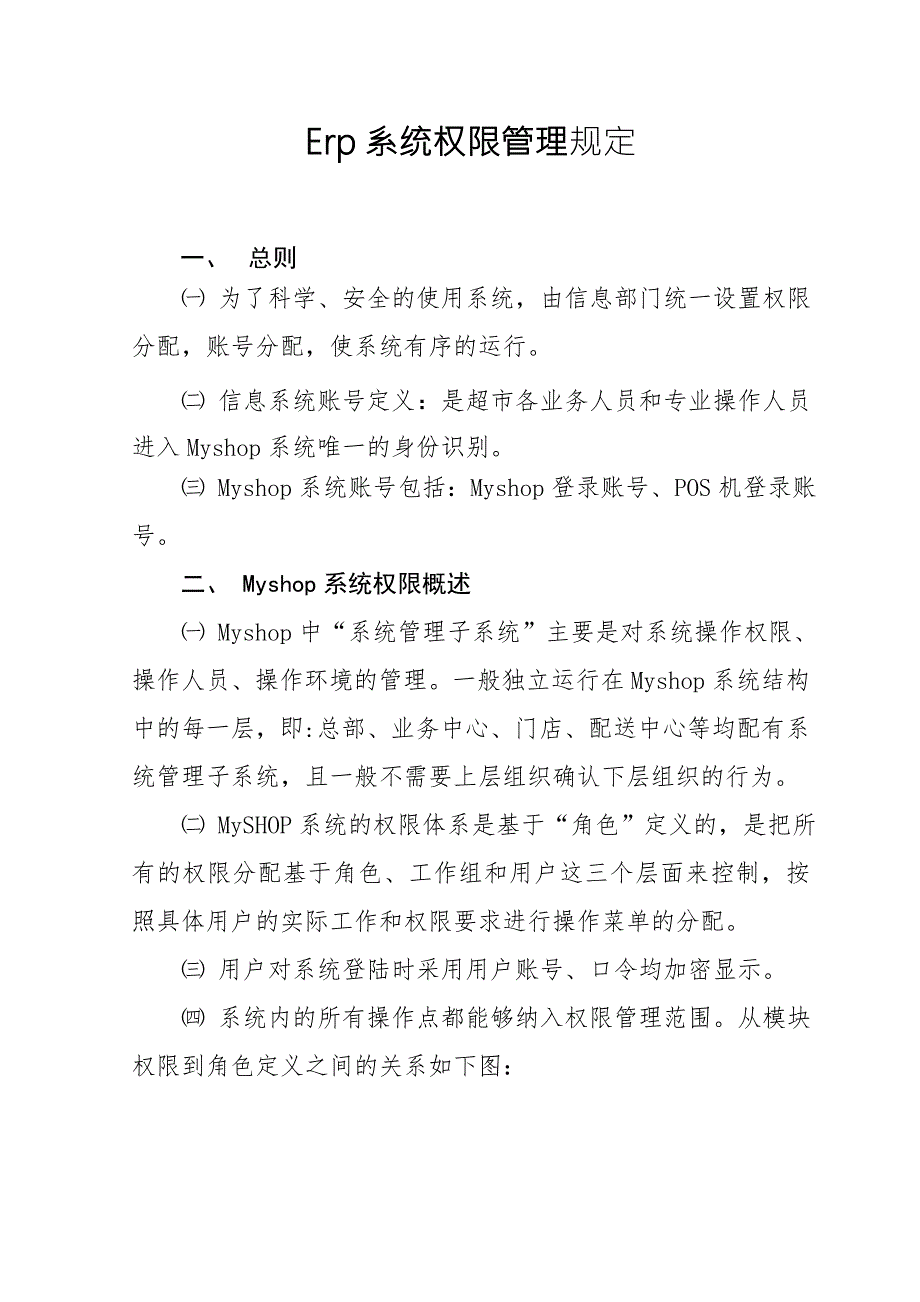 超市资料之信息中心Erp系统权限管理规定.doc_第1页