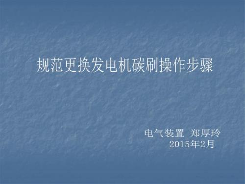 规范更换发电机碳刷操作步骤.ppt