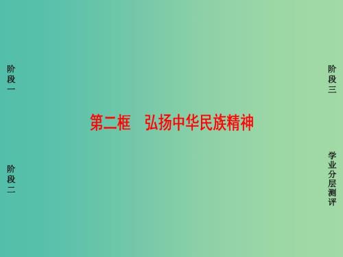 高中政治第3单元中华文化与民族精神第7课我们的民族精神第2框弘扬中华民族精神课件新人教版.ppt