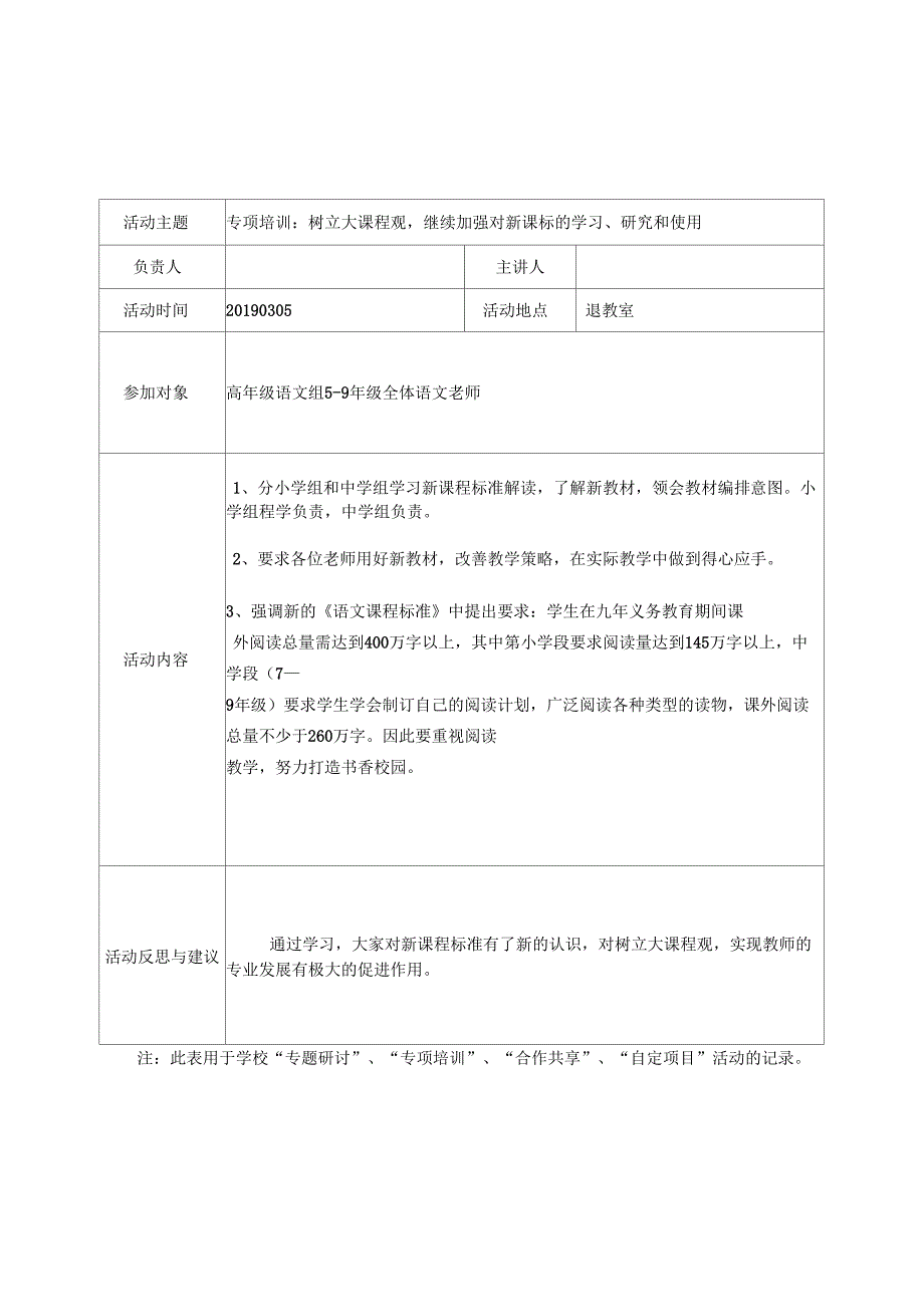 语文校本研修活动记录表.docx_第1页