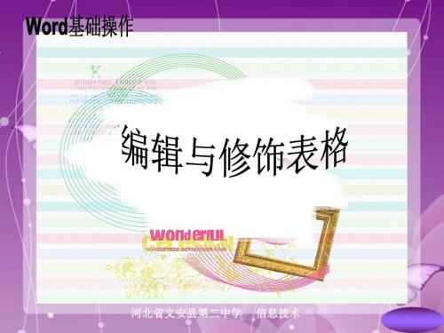 编辑与修饰表格PPT课件.ppt