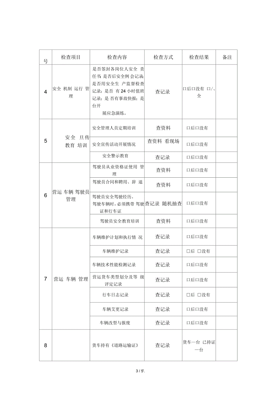 道路货物运输企业安全生产检查记录.docx_第3页