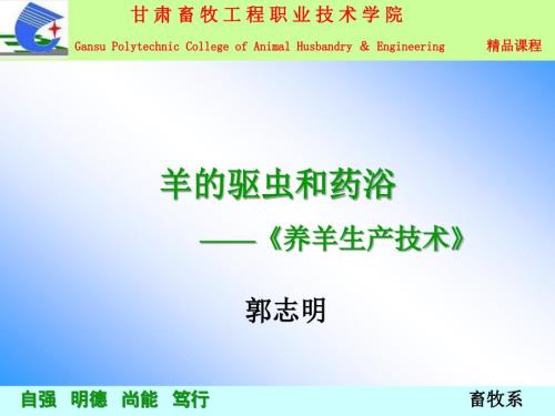 羊的驱虫和药浴.ppt
