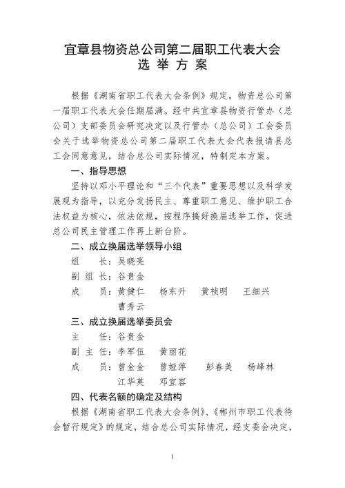 职工代表大会换选举工作方案.doc
