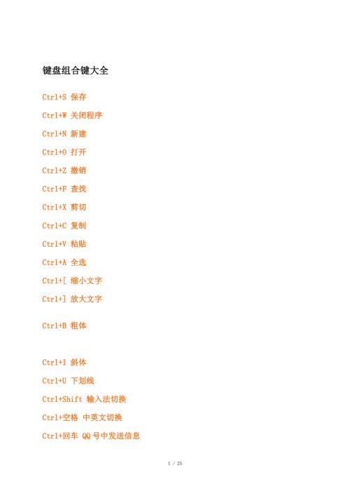 键盘组合键大全.docx