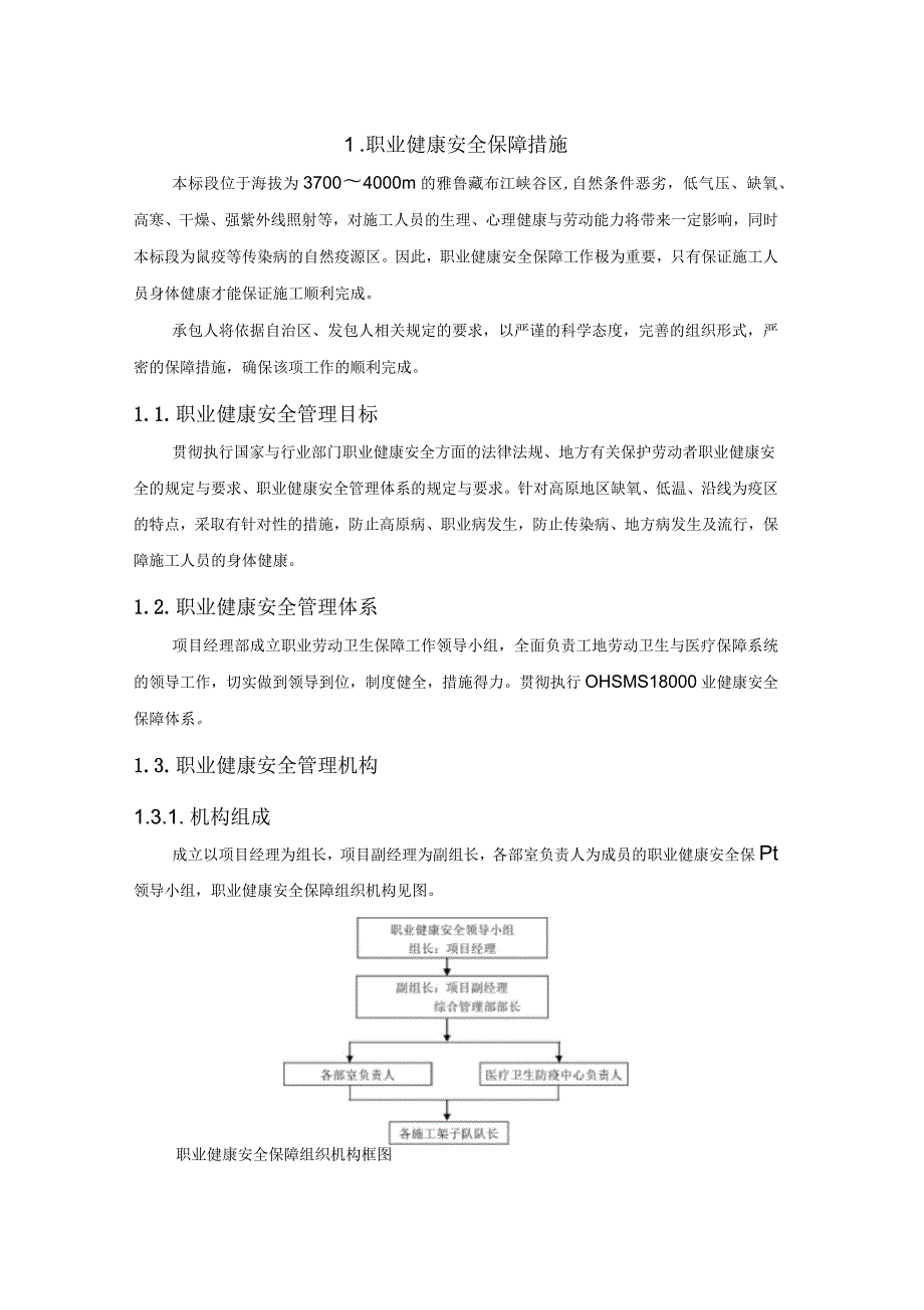 高海拔项目职业健康安全保障措施方案.docx_第1页