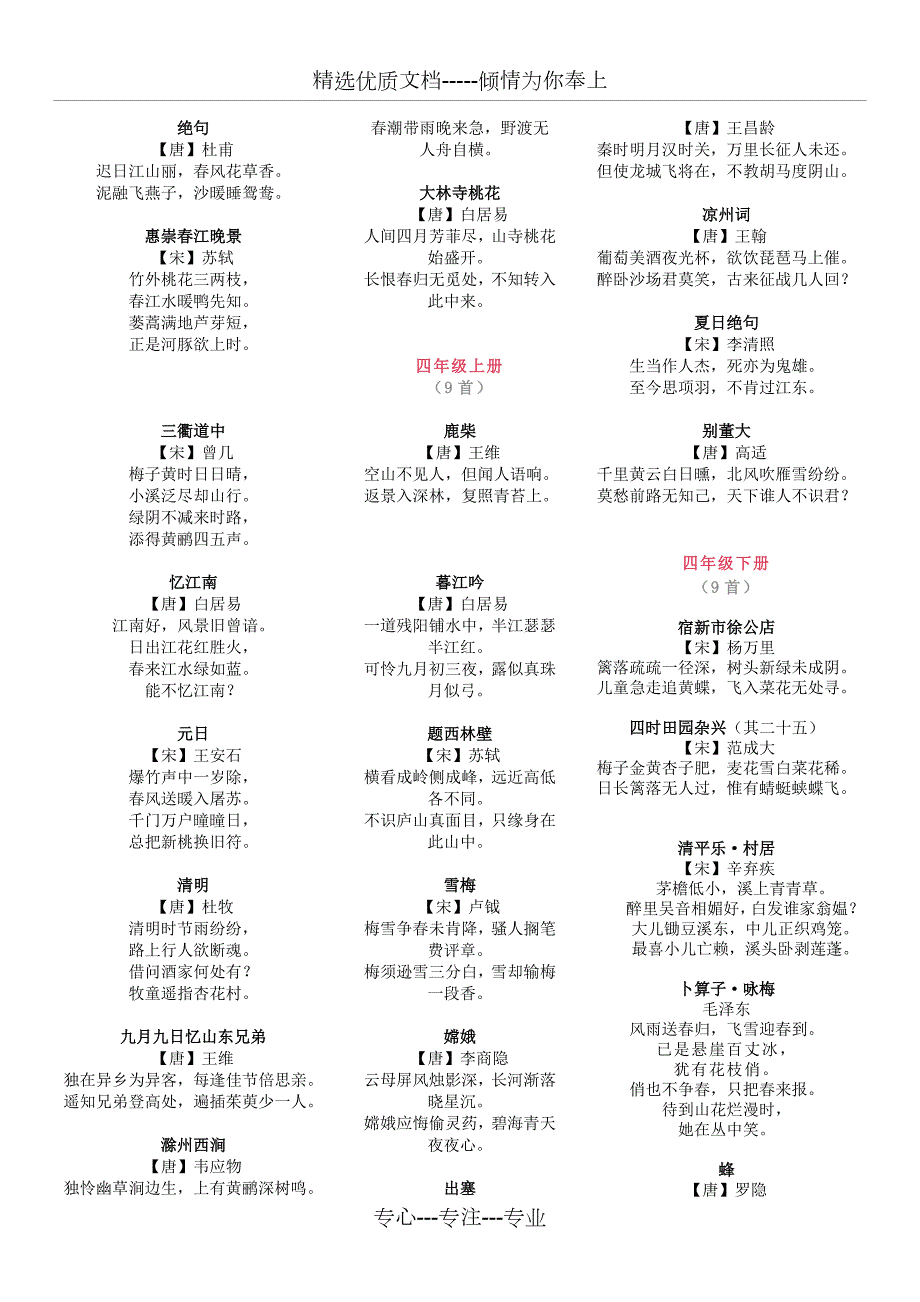 统编语文教材112首经典古诗词汇总整理16年级共7页.docx_第3页