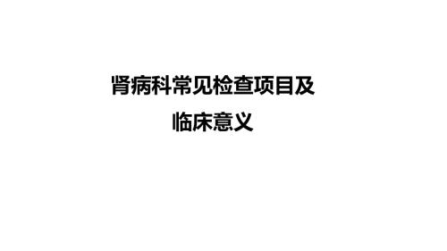 肾内科常见检查项目及其临床意义.ppt