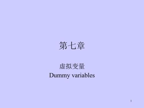 虚拟变量PPT课件.ppt