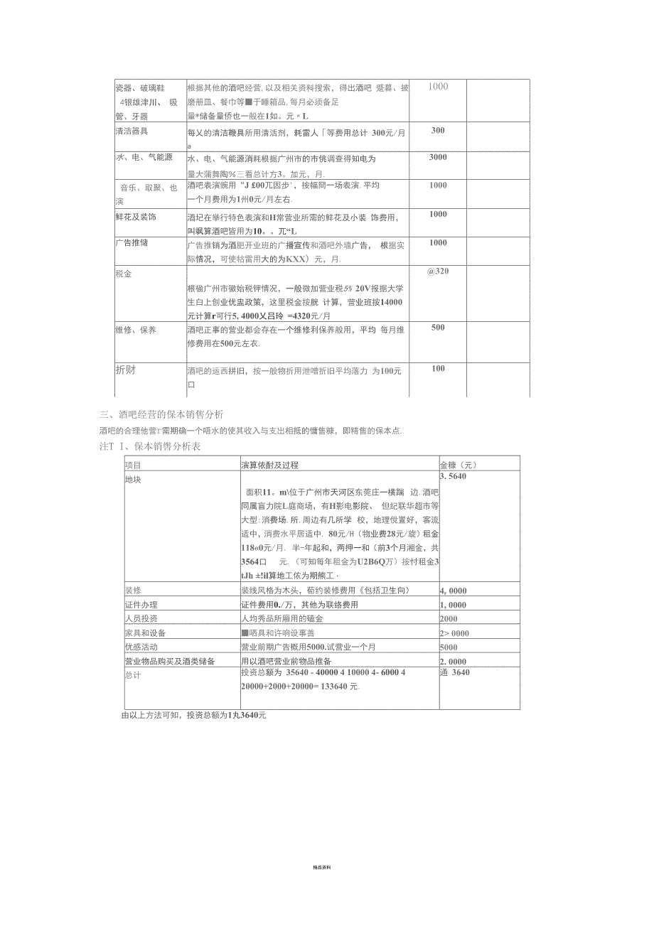 酒吧投资预算.docx_第3页