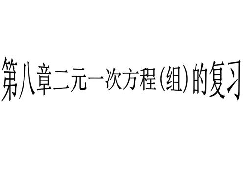 第八章二元一次方程组复习公开课.ppt