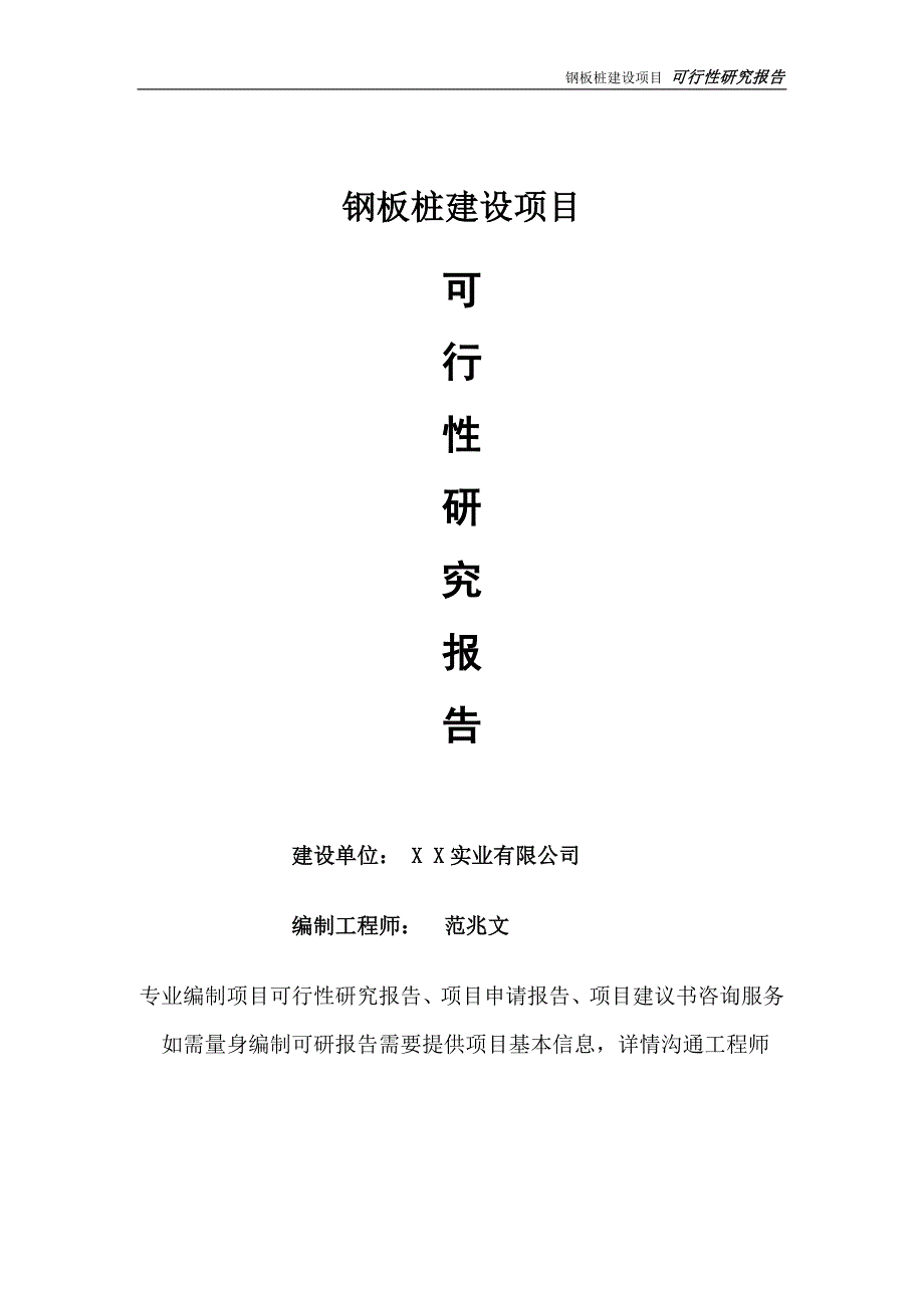钢板桩项目可行性研究报告完整可修改版.doc_第1页
