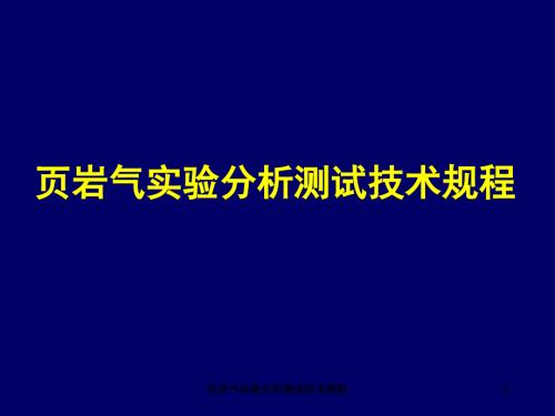 页岩气实验分析测试技术规程课件.ppt