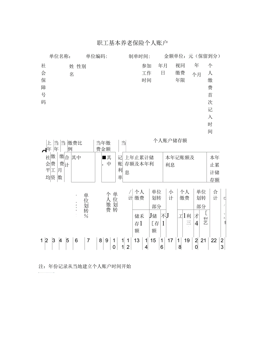 职工基本养老保险个人账户信息表.docx_第1页