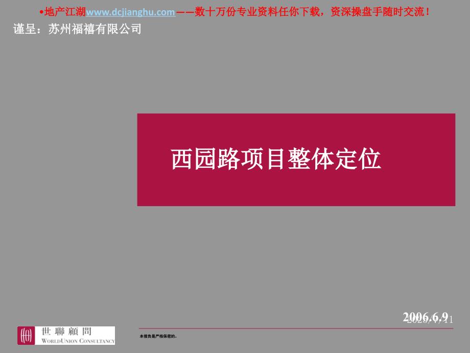 项目整体定位产品建议报告.ppt_第1页