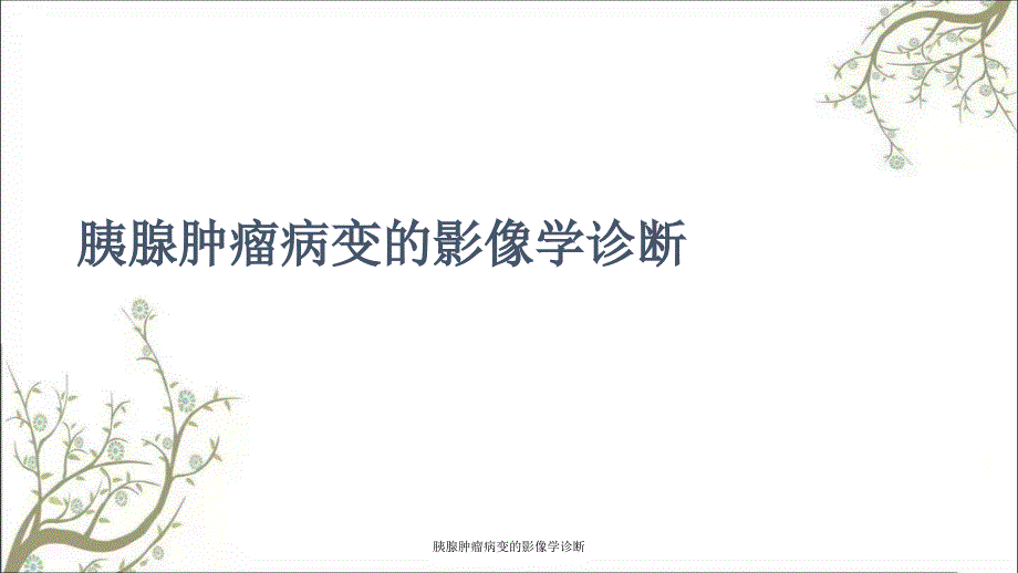 胰腺肿瘤病变的影像学诊断.ppt_第1页