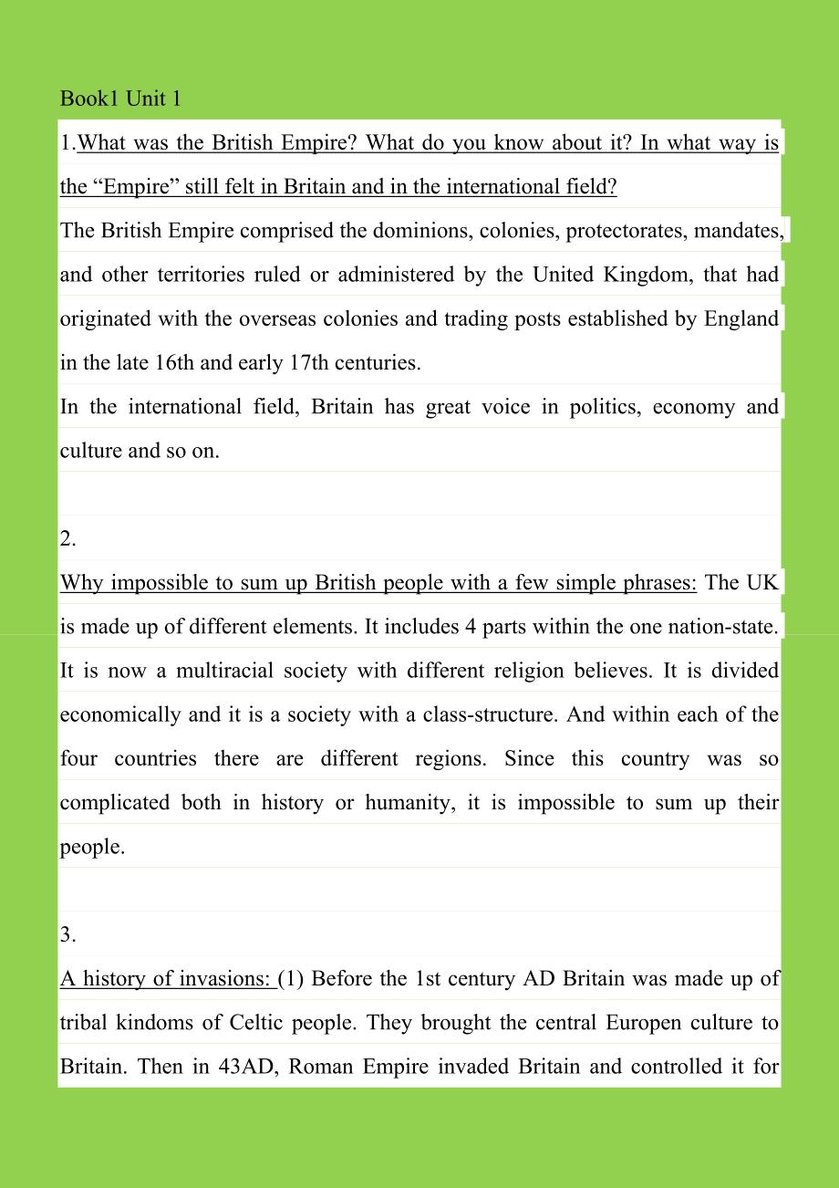 英语国家社会与文化入门课后题答案.doc_第1页