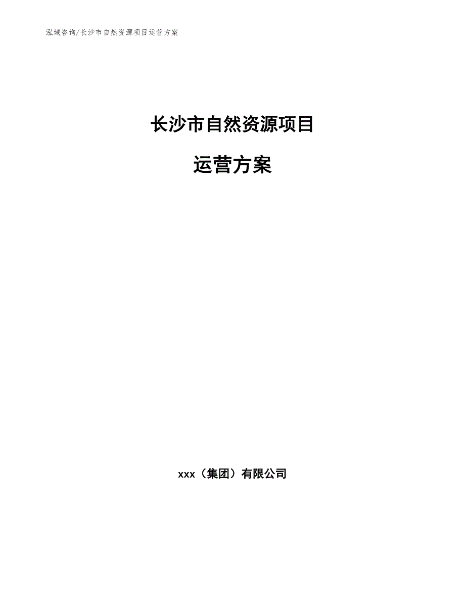 长沙市自然资源项目运营方案.docx_第1页