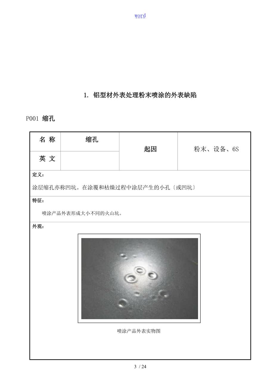 铝合金粉末喷涂常见缺陷原因及改善要求措施初稿子.doc_第3页