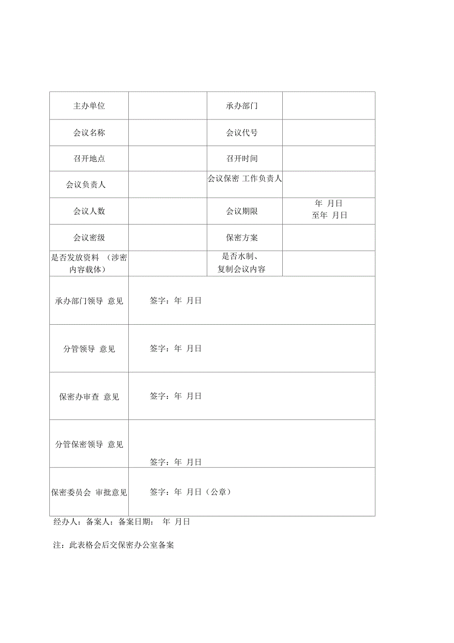 重要涉密会议审批表.docx_第1页