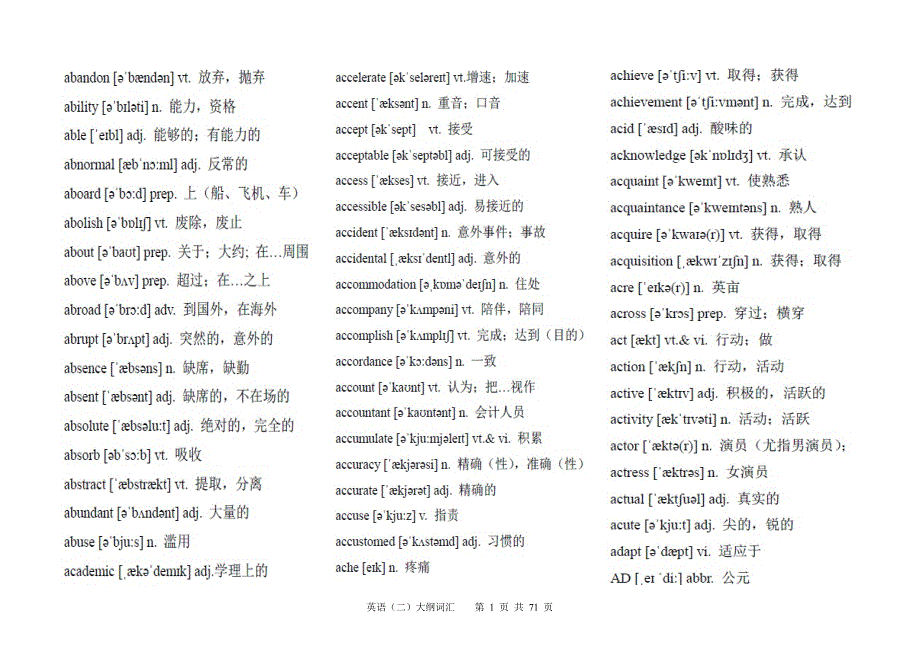 英语二词汇带音标4500个.doc_第1页