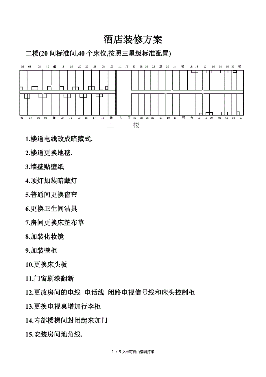 酒店装修方案方案计划书.doc_第1页