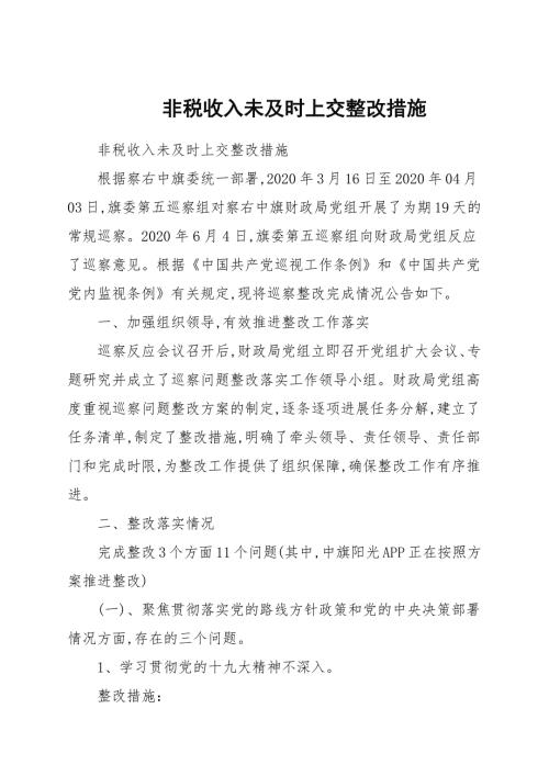 非税收入未及时上交整改措施.docx