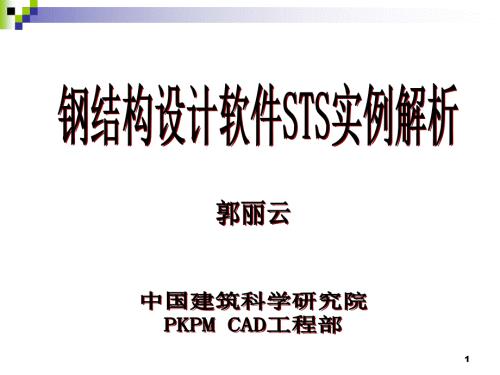 钢结构设计软件STS实例解析精品.ppt